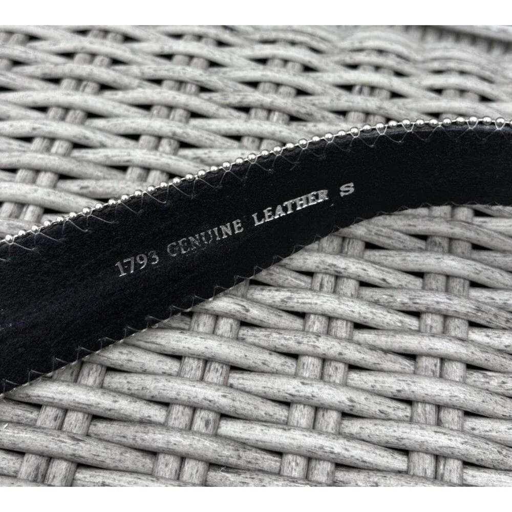 Women’s Black Leather Rhinestone Belt Size S